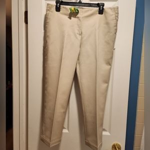 SO SLIMMING BY CHICOS  Beige crop cotton stretch pant. Chicos Sz 2/Reg. Size 12